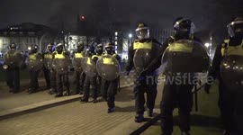 Ugly scenes as police clash with protesters in Bristol again