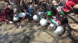 Lack of clean water forces villagers to use muddy puddles in eastern India