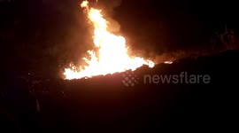 Fire breaks out at barn in central India