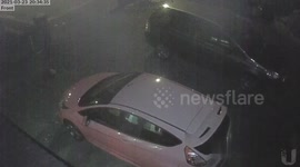 Security camera captures loud bang from explosion in Huyton in UK