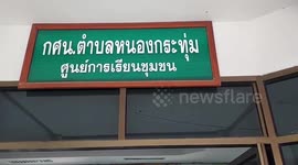 Thai massage workers are using blue PVC pipes to give socially distanced treatments