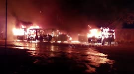 Massive fire guts several buses in central India