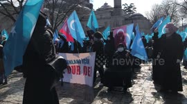 Uyghurs in Turkey protest Chinese foreign minister's visit
