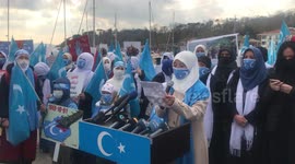Uyghur women protest against China’s detention Camps