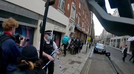 Squatters evicted from Itlaian restaurant 'Vapiano', Wardour Street, London during gasleak