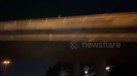 Space X Falcon 9 debris lights up sky in Seattle
