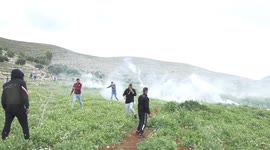 Tear gas fired in clashes between Israeli forces and Palestinian villagers