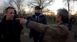 Debate with a man who agrees that men are the problem at Sarah Everard Vigil