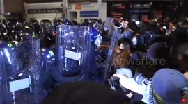 Riot police with shields clash with protesters at latest 'Kill the Bill' protest in Bristol