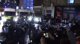 Clashes outside Bristol's Bridewell Police Station during latest 'Kill the Bill' protest
