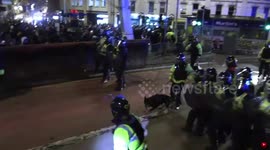 Police dogs force back protesters during latest 'Kill the Bill' protest in Bristol