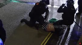 Police officer strikes man with baton at Bristol 'Kill the Bill' protest