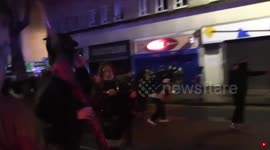 Police chase 'Kill the Bill' protesters through Cabot Circus, Bristol 2