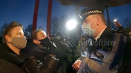 Sarah Everard Vigil | Clapham Common Bandstand - Women shout at officers on bandstand + women invade bandstand