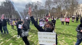 Myanmar protest outside British parliament as dozens more killed by military in South East Asian country