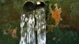 Slow motion video Pure water in the village is very clean and cool