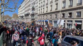French people take to the streets of Lyon to rally for stronger climate law
