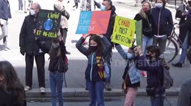 People take to the streets of Paris to rally for sustainable climate law, France