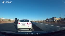 Driver Flees the Scene when Highway Patrol Called - Hit and Run (Dashcam Video)