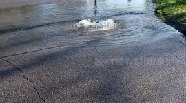 Water bubbles up out of storm drain in Nashville, Tennessee