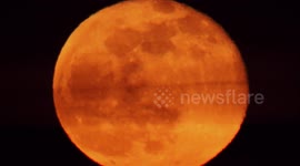Stunning full 'super worm' moon rising over UK sea