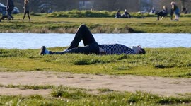 London locals enjoy lockdown fun in the sun as Prime Minister Boris Johnson urges caution