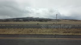 Driving in New Mexico, Osmo Pocket out the window shooting the mountions
