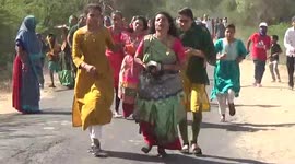 A mother of a marathon! Women run barefoot race to give blessings to their sons in west India
