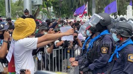 Thai protest unfolds outside government building in Bangkok