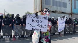 Thai protesters hold rally outside government building in Bangkok