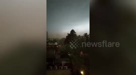 Dust storm hits Bhubaneswar, India, after strong wind and dry weather