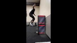 50-inch single-leg box jump is a marvel to behold
