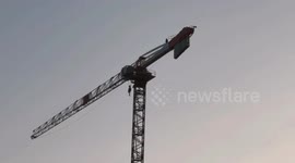 BLM London Protestor Scales High Crane In Canning Town
