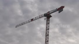 More Shots Of Apparent Black Lives Matter Protester Up London Crane In Canning Town