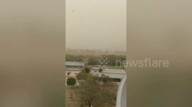Dust storm blocks skies in Jaipur city, India