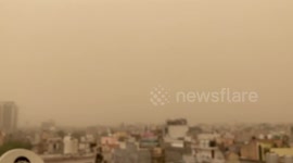 Sky turns yellow as dust storm hits New Delhi, India