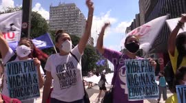 Protest against Brazil's Bolsonaro in Sao Paulo after military chiefs quit