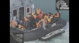 Illegal immigrants coming in to Dover after the French war ship did hand over in middle of English channel