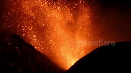 Mount Etna spews spectacular lava in Italy