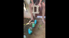 'Satisfying Footage of Man Crushing 20 Cans with a Concrete Block with more than 80 Million View on TikTok'