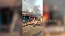 Gas cylinder explosion included fire engulfs houses in central India