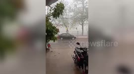 Rainstorm damages homes in northeastern Thailand
