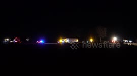 Fatal crash involving Hazmat in Longmont Colorado Highway, USA