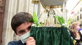Semana santa 2021 sin procesiones Imágenes de Padre Jesús Nazareno y Basílica pontificia de San Miguel Madrid centro