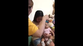 The babysitter eating