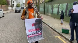 'Buhari Go Home' protest outside Nigerian High Commission in London