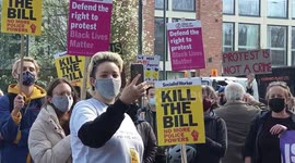 ‘Kill the Bill’ protest in Finsbury Park, north London draws crowd