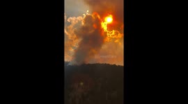 Watching a wildfire from a car's window