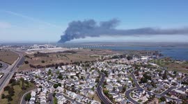 Antioch Fire, San Joaquin river April, 2 2021