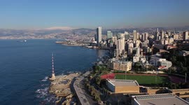 Drone footage of empty highways, streets, and Beirut central district in Lebanon during Easter total lockdown